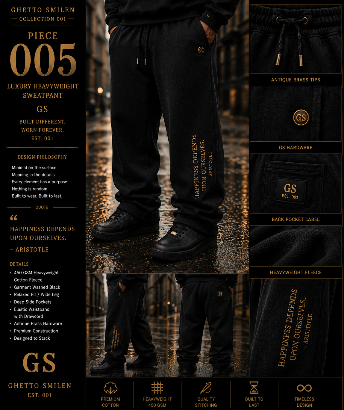 Ghetto Smilen Piece 005 Luxury Heavyweight Sweatpants
